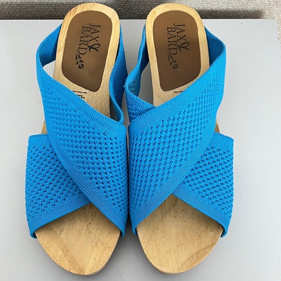 JAX & BARD Women's Heeled Sandals Libby Hill in Saltwater Blue Size 9.5 - Picture 1 of 6